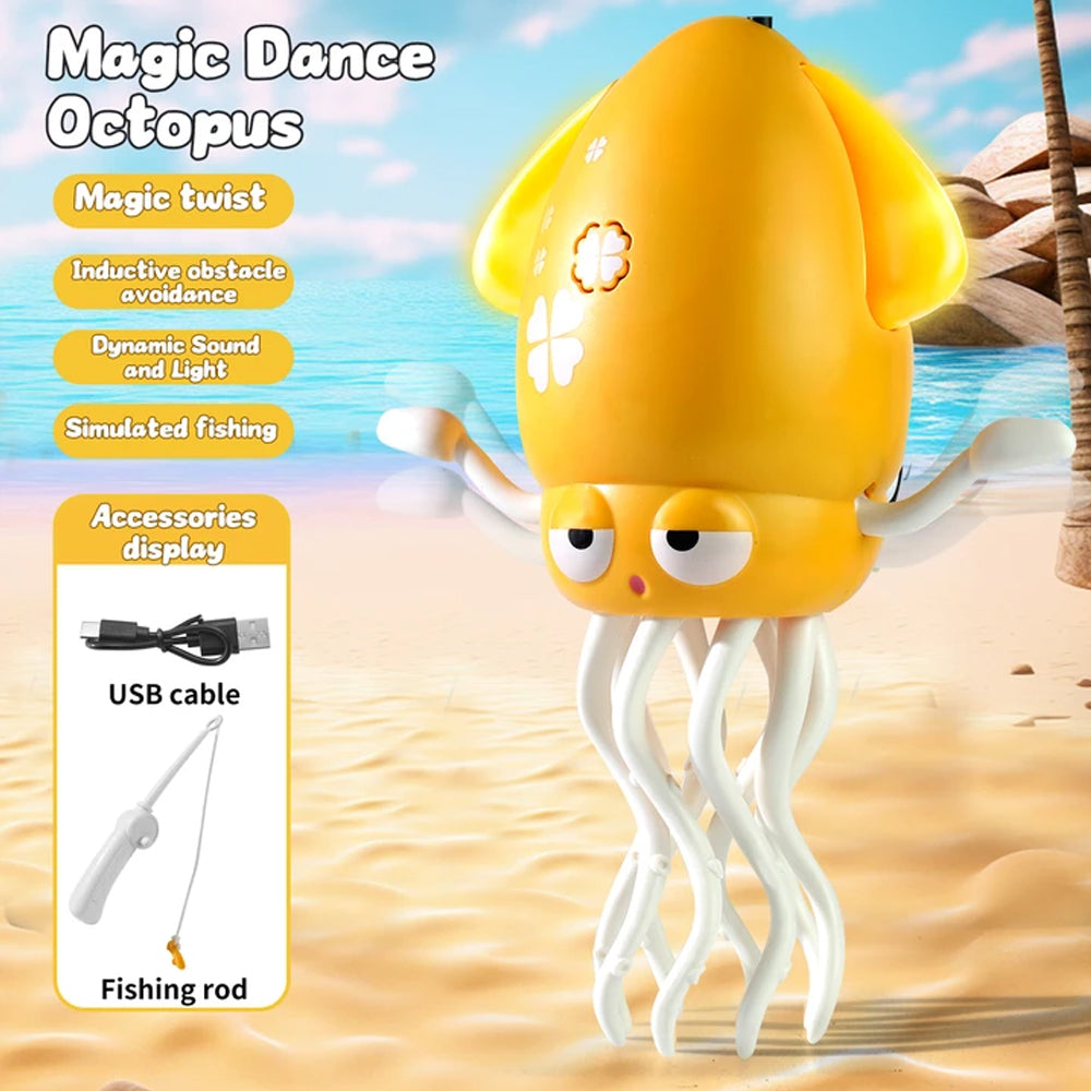 Squid Dancing Octopus Crawling Rechargeable Toy with LED Lights & Music Madina Gift