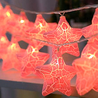 String Light Cracked Star LED Fairy Lights Decoration - 150 CM 10 Stars String