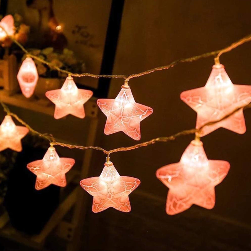 String Light Cracked Star LED Fairy Lights Decoration - 150 CM 10 Stars String