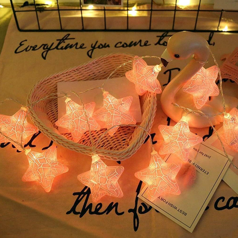 String Light Cracked Star LED Fairy Lights Decoration - 150 CM 10 Stars String