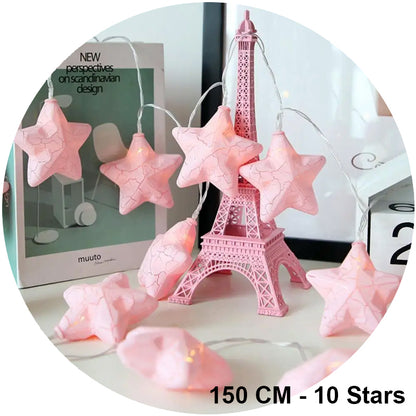 String Light Cracked Star LED Fairy Lights Decoration - 150 CM 10 Stars String