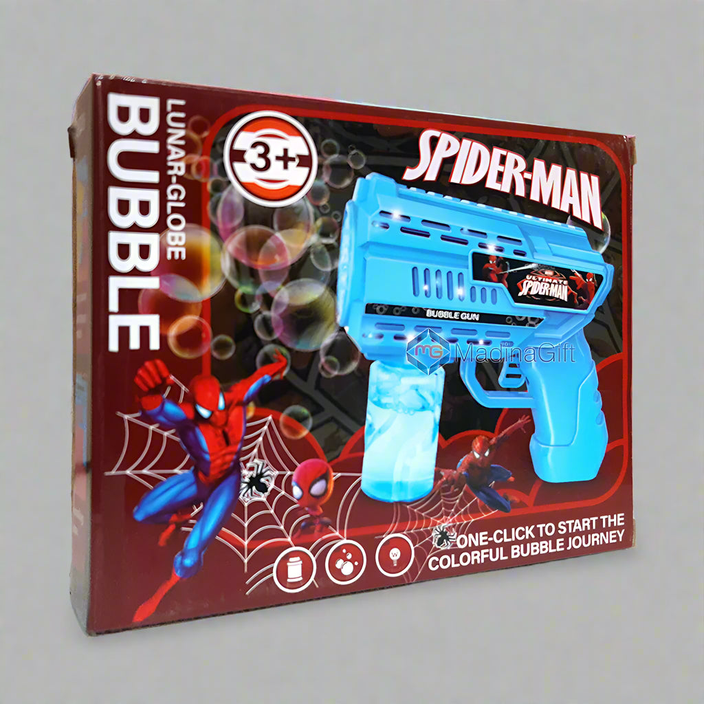 Lunar Globe Spider Man 858-4 Automatic Bubble Toy Machine Gun Madina Gift