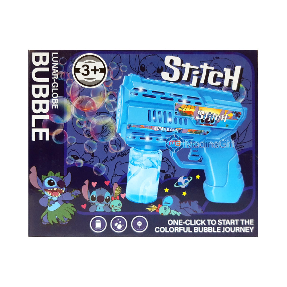 Lunar Globe Stitch 858-3 Automatic Bubble Toy Machine Gun Madina Gift