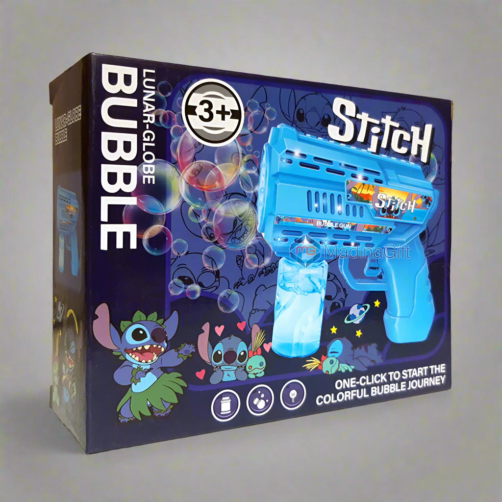 Lunar Globe Stitch 858-3 Automatic Bubble Toy Machine Gun Madina Gift
