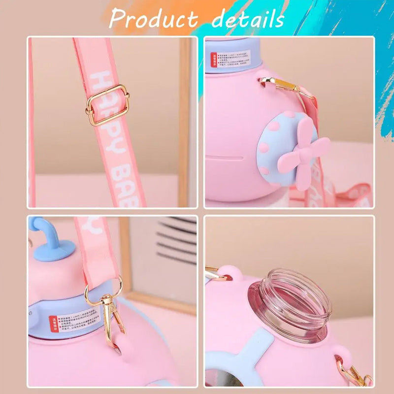 Cute Submarine Water Bottle With Straw 1000 ML - Madina Gift