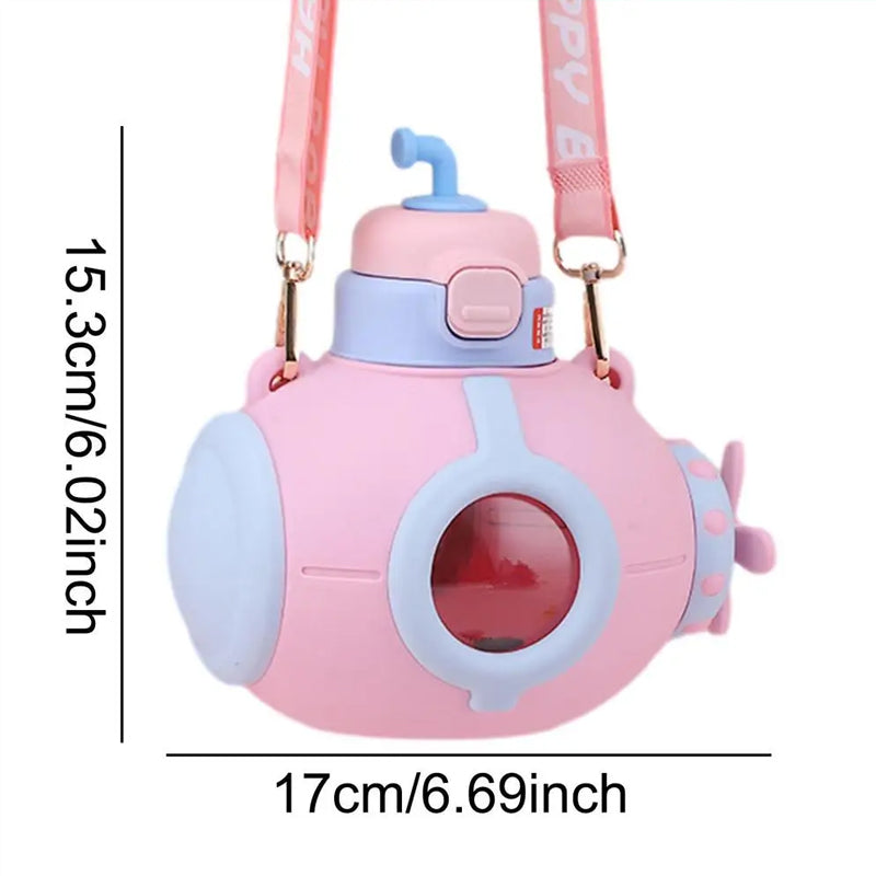 Cute Submarine Water Bottle With Straw 1000 ML - Madina Gift