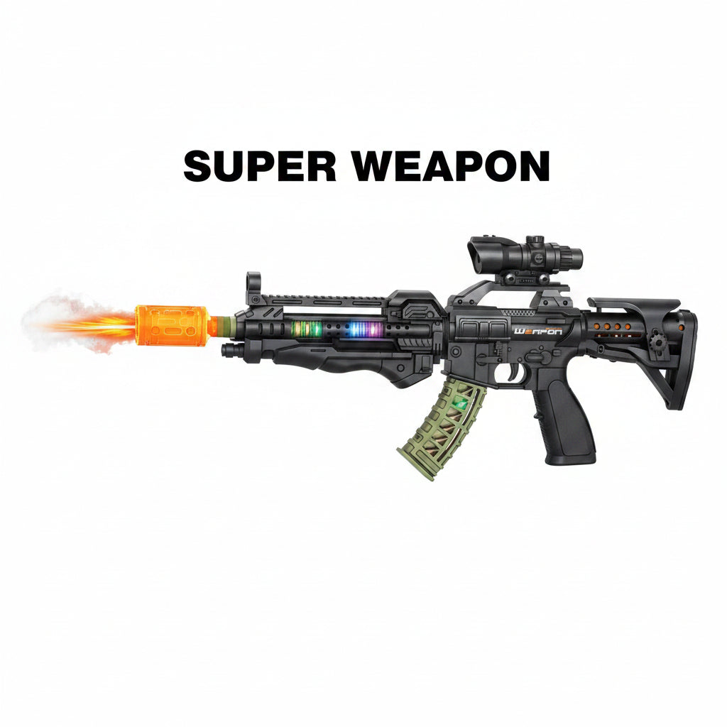 Super Weapon Toy Gun 718B With Light, Sound & Smoke Effects For Kids Online in Pakistan Madina Gift