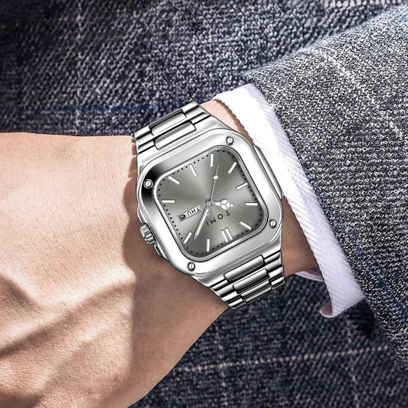TOMI T-306-3 Gray Silver New Men's Luxury Business Watch Gift Box Set Online in Karachi Pakistan Madina Gift