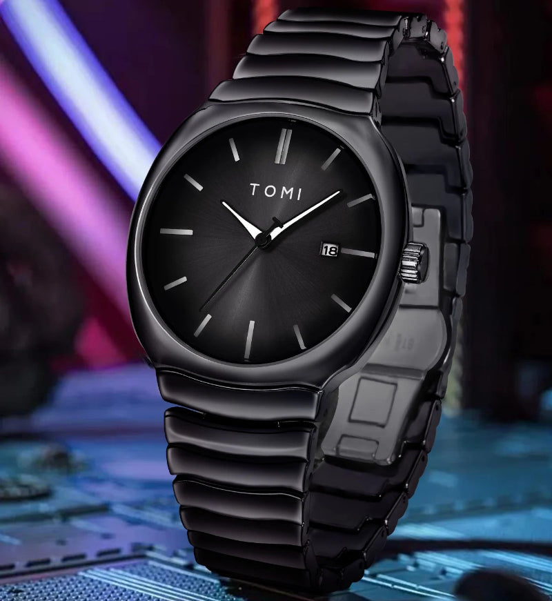 TOMI T-307-1 Black New Men's Luxury Business Watch Gift Box Set Online in Karachi Pakistan Madina Gift