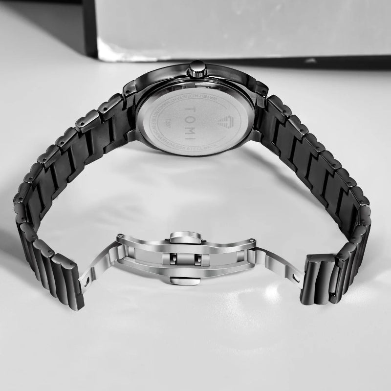 TOMI T-307-1 Black New Men's Luxury Business Watch Gift Box Set Online in Karachi Pakistan Madina Gift