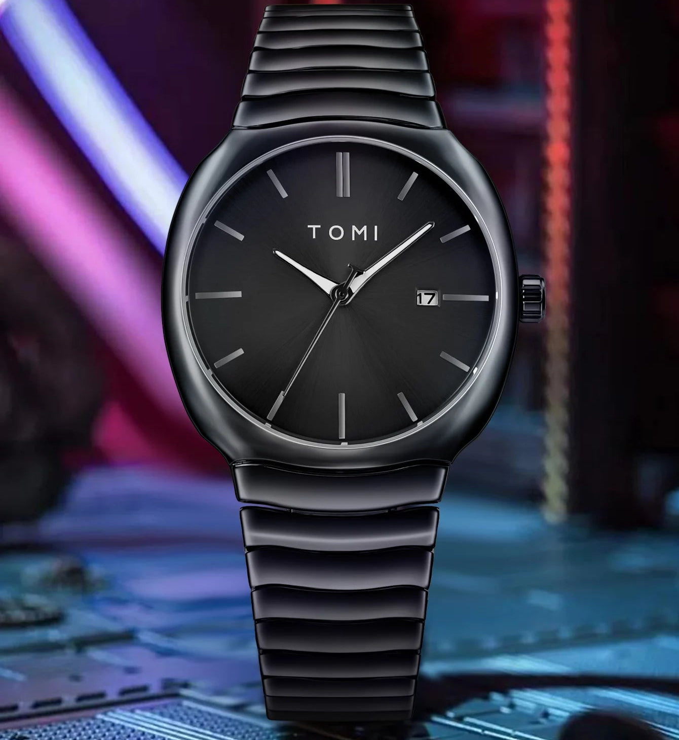 TOMI T-307-1 Black New Men's Luxury Business Watch Gift Box Set Online in Karachi Pakistan Madina Gift