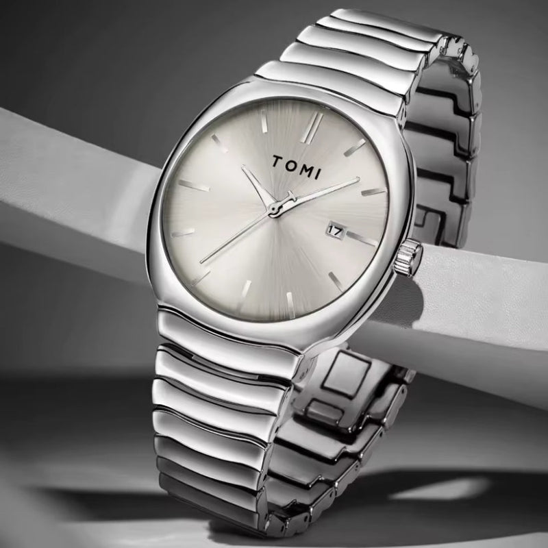 TOMI T-307-3 Silver New Men's Luxury Business Watch Gift Box Set Online in Karachi Pakistan Madina Gift