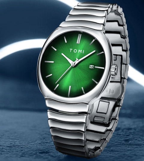 TOMI T-307-4 Green Silver New Men's Luxury Business Watch Gift Box Set Online in Karachi Pakistan Madina Gift