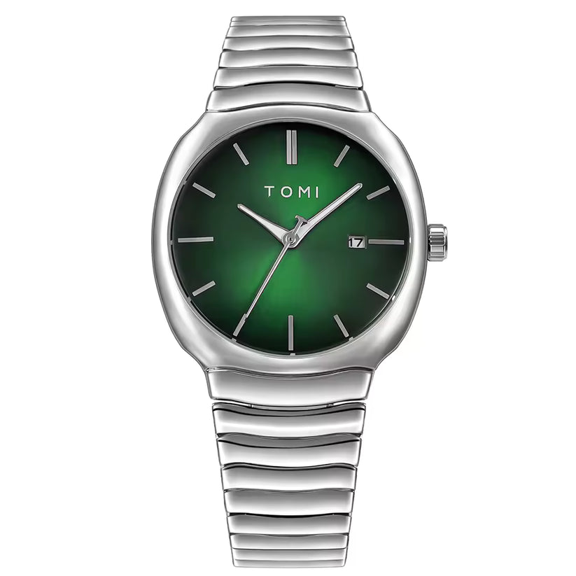 TOMI T-307-4 Green Silver New Men's Luxury Business Watch Gift Box Set Online in Karachi Pakistan Madina Gift