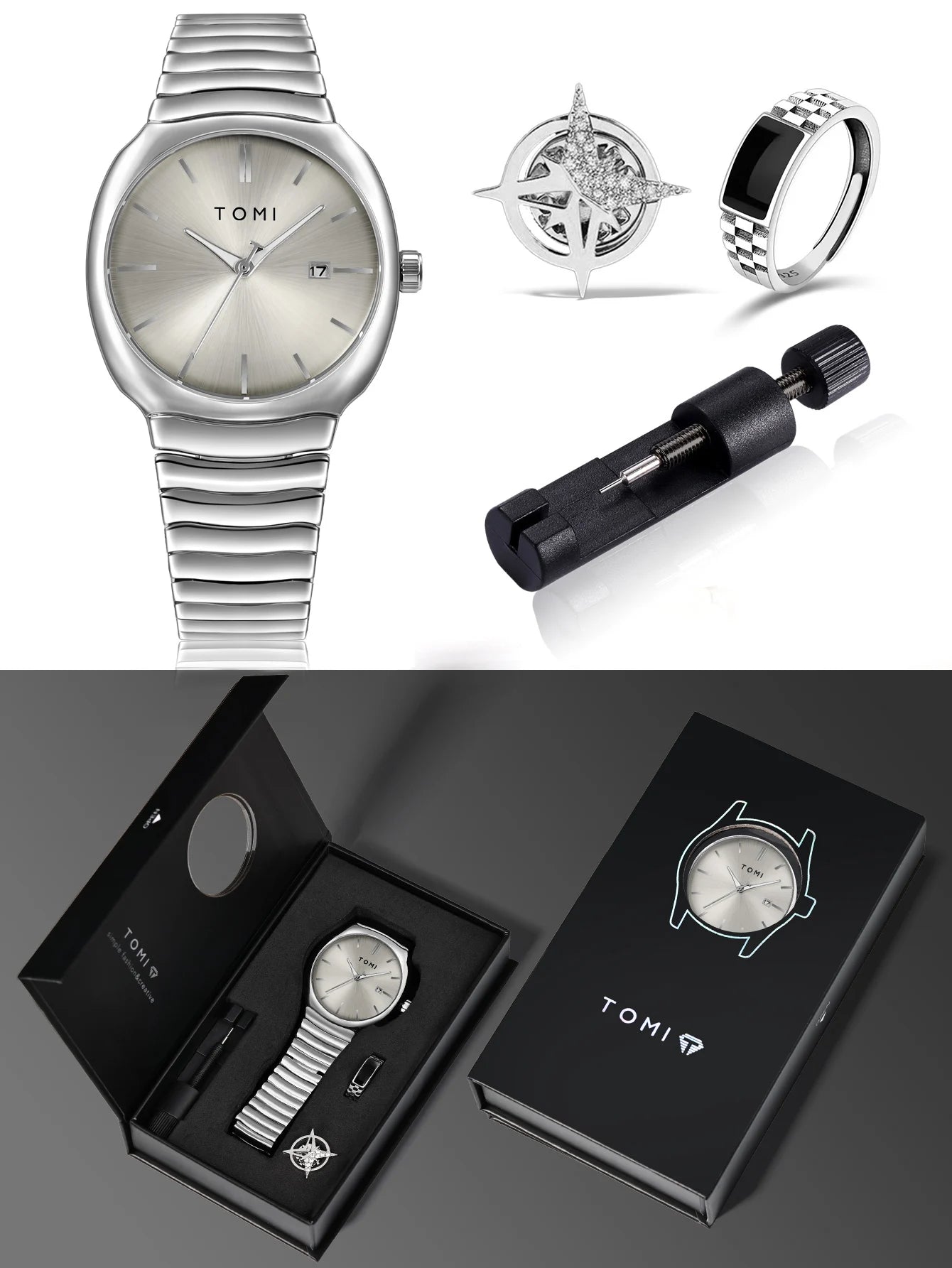 TOMI T-307 New Men's Luxury Business Watch Gift Box Set Online in Karachi Pakistan Madina Gift