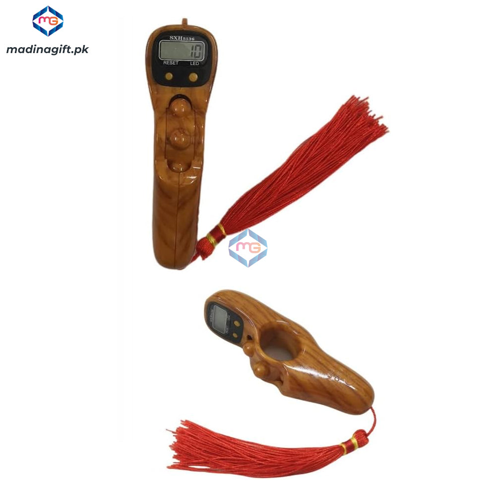 Digital Tasbeeh with Rotating Prayer Beads Portable Finger Counter Screen Light - SXH-5136-2058 - Madina Gift