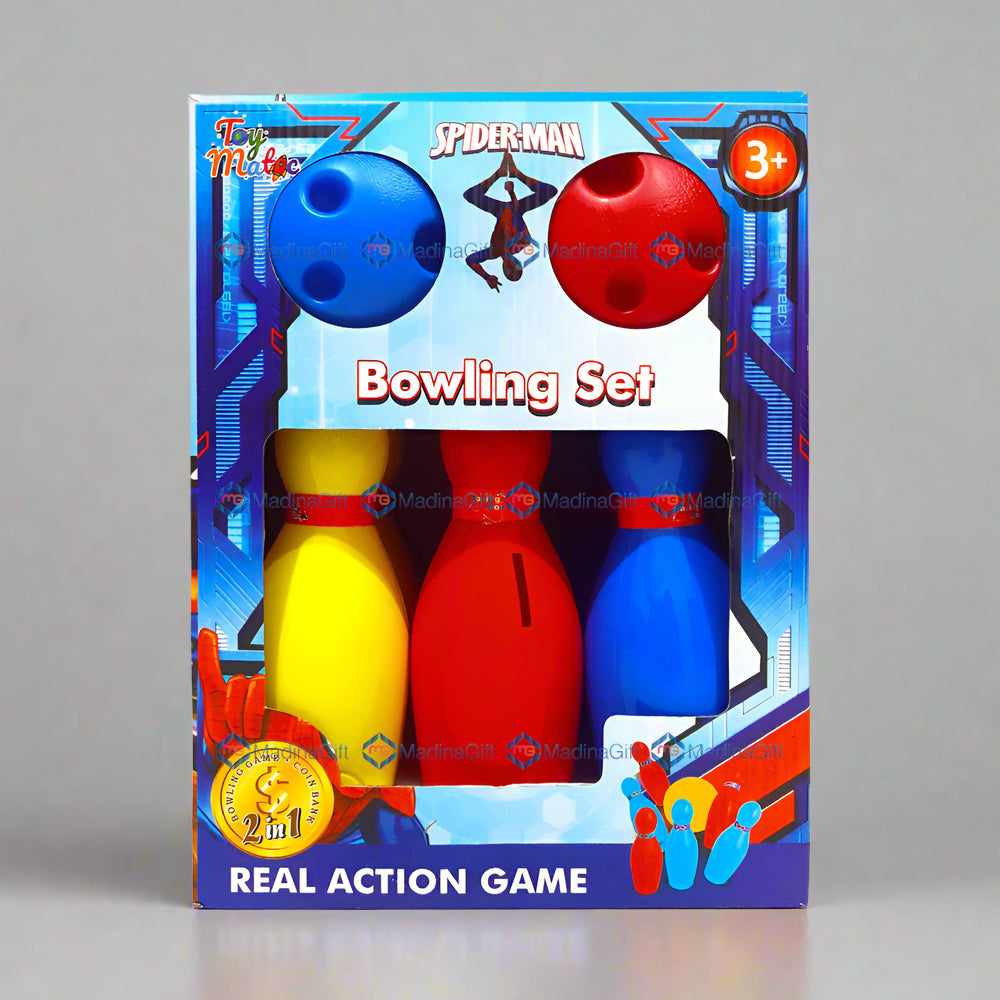 Toy Matic Spider Man Bowling Game 11881E Set For Kids Madina Gift
