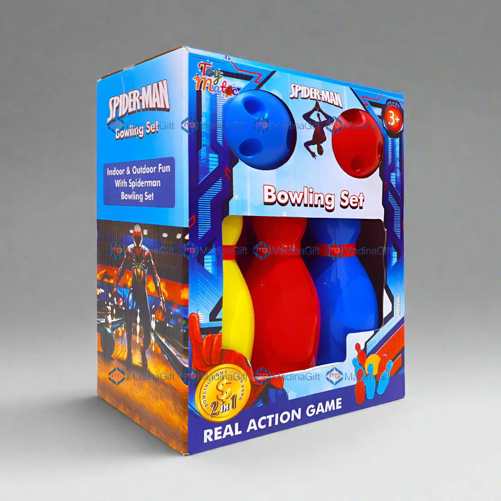Toy Matic Spider Man Bowling Game 11881E Set For Kids Madina Gift