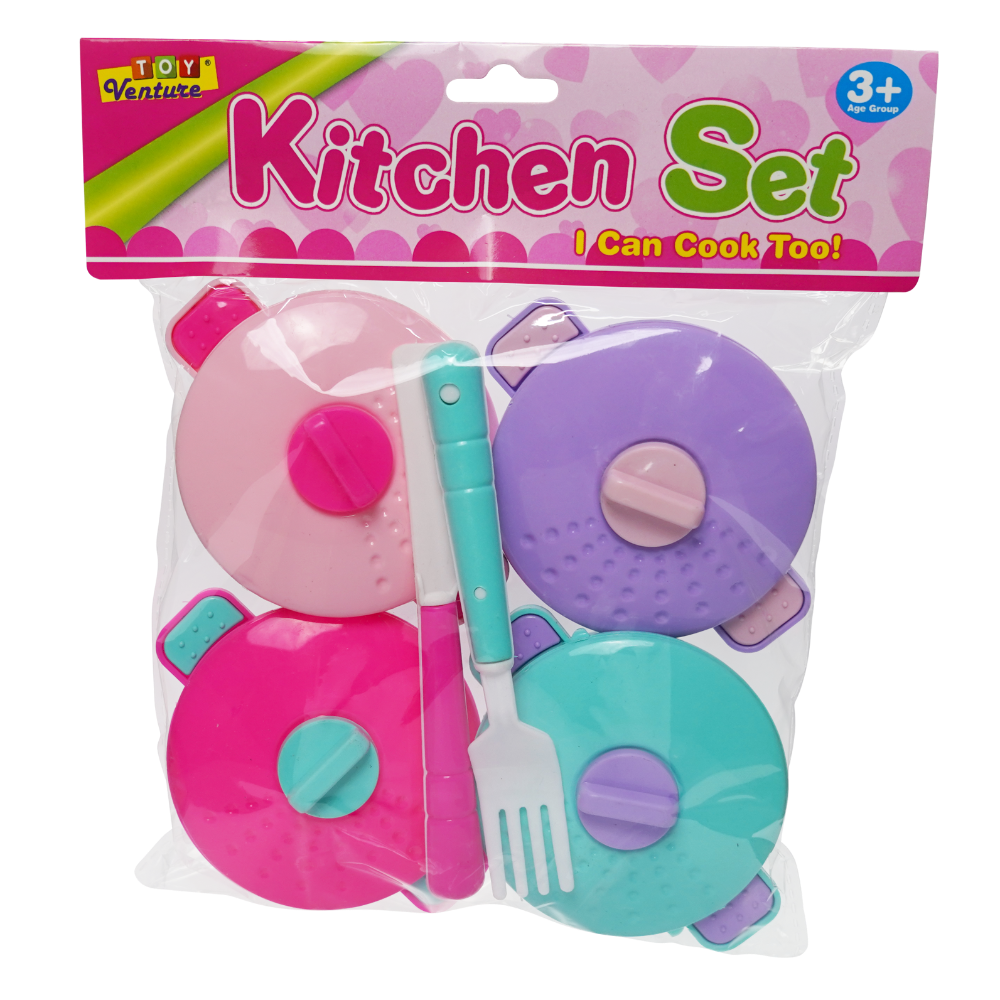Toy Venture Kitchen Pans 6 Pieces Play Set For Kids Online in Karachi Pakistan Madina Gift