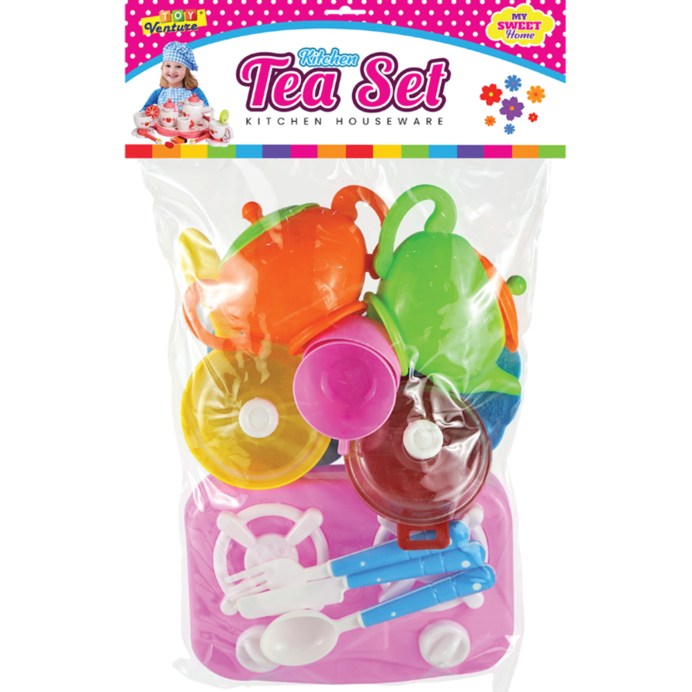 Toy Venture Kitchen Stove & Tea Set 14 Accessories Set For Kids Madina Gift