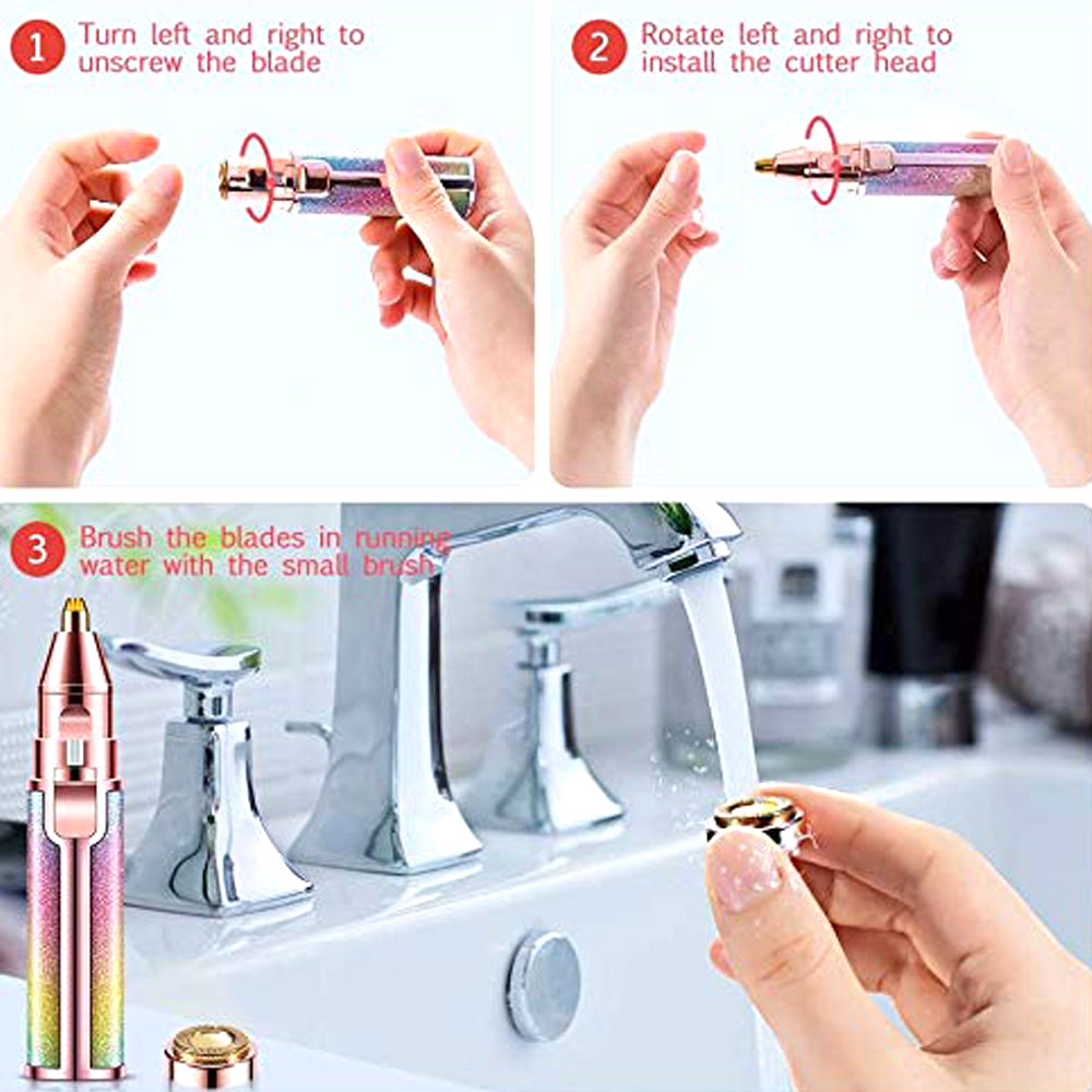 2 in 1 Facial & Eyebrow Hair Remover USB Rechargeable Device - HX-203A - Madina Gift