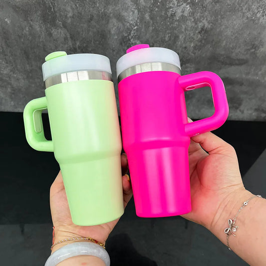 Tumbler Handle Lid Straw 420 ML Madina Gift