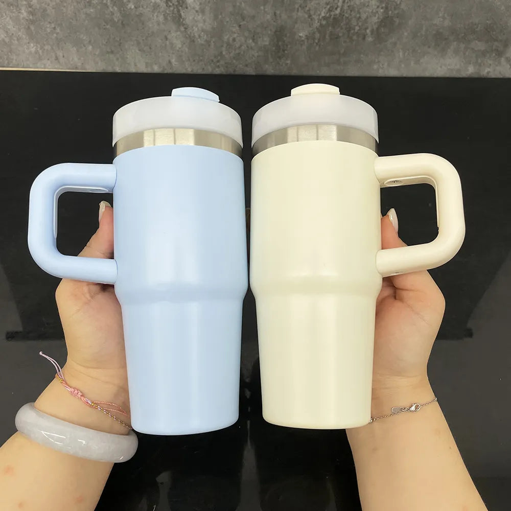 Tumbler Handle Lid Straw 420 ML Madina Gift