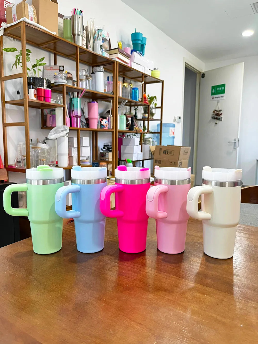 Tumbler Handle Lid Straw 420 ML Madina Gift