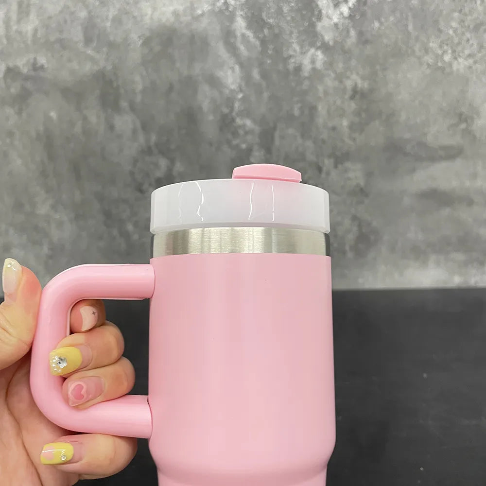 Tumbler Handle Lid Straw 420 ML Madina Gift