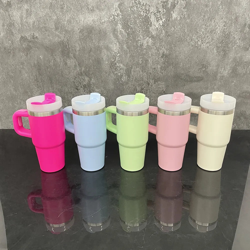 Tumbler Handle Lid Straw 420 ML Madina Gift