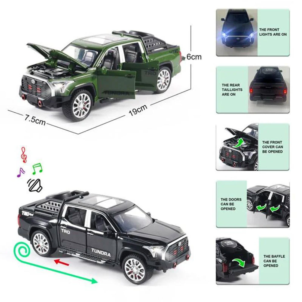 Toyota Tundra Diecast Alloy Car Model 1:24 Scale With Light & Music - Madina Gift