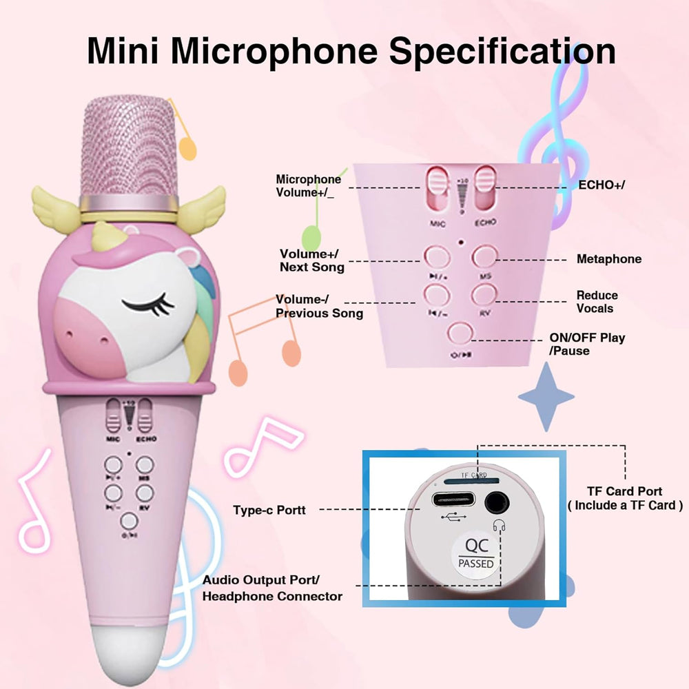 Unicorn Karaoke Microphone With Bluetooth Speaker GMJ9801 Madina Gift