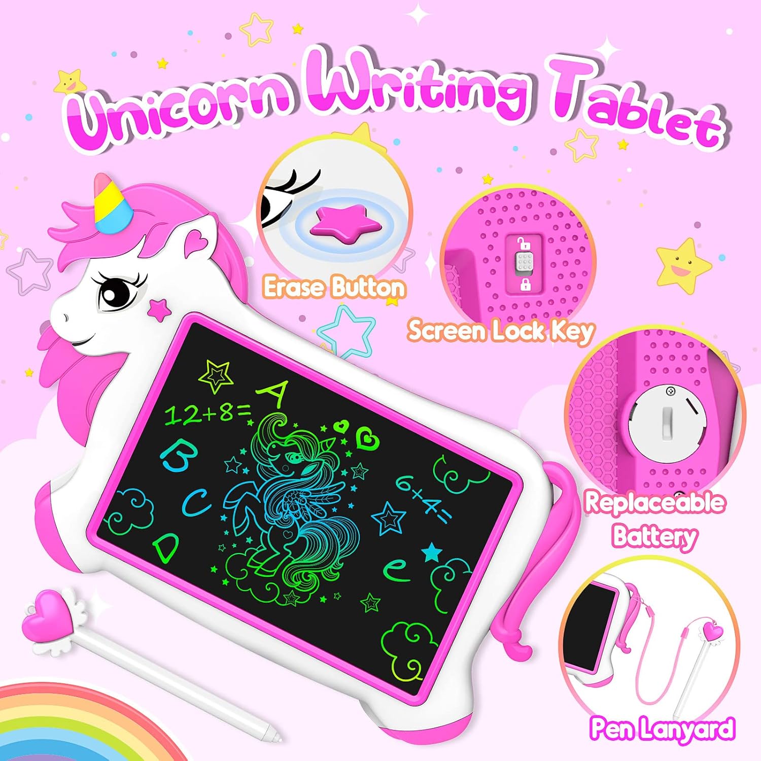 Unicorn Magic Multicolor 10 Inch LCD Writing Tablet Online in Karachi Pakistan Madina Gift