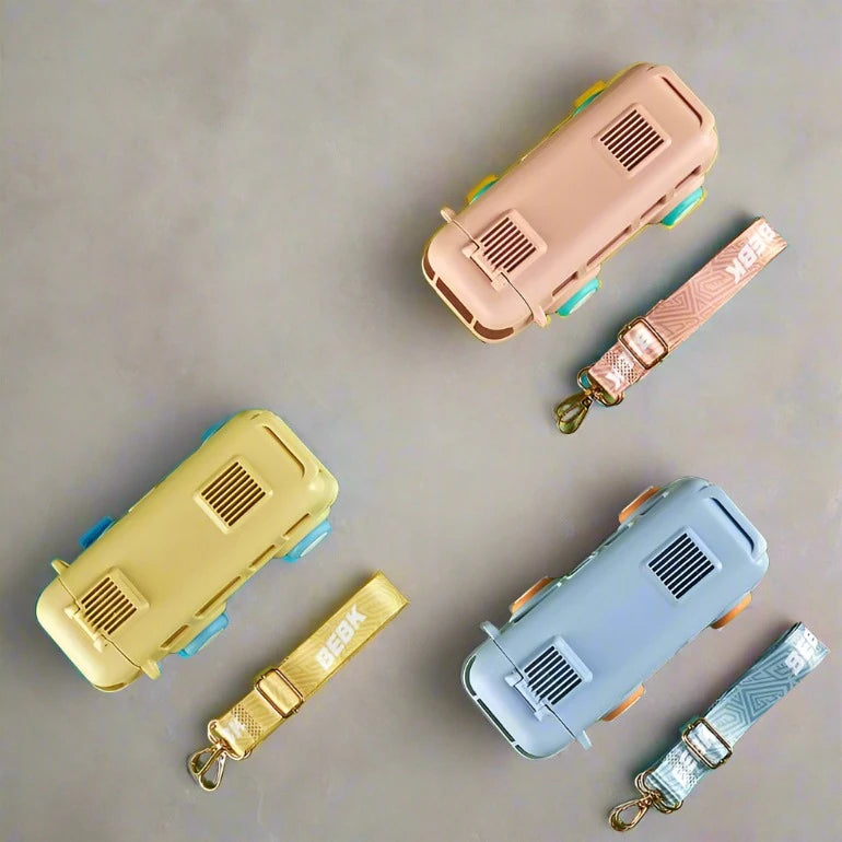 Unique Bus Shape Water Bottle With Straw 600 ML