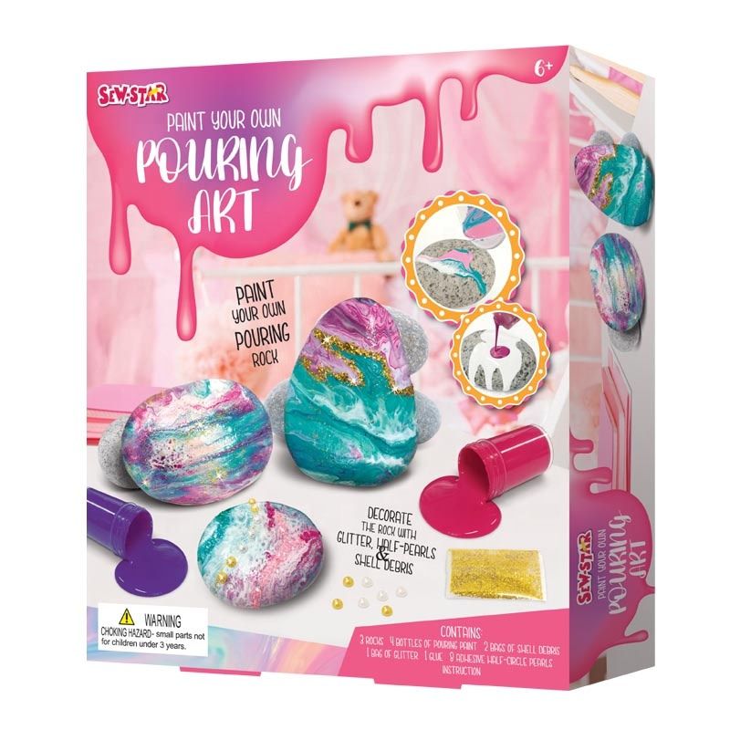 Sew Star Paint Your Own Pouring Art Kit - Experience the Magic of Fluid Painting - Madina Gift