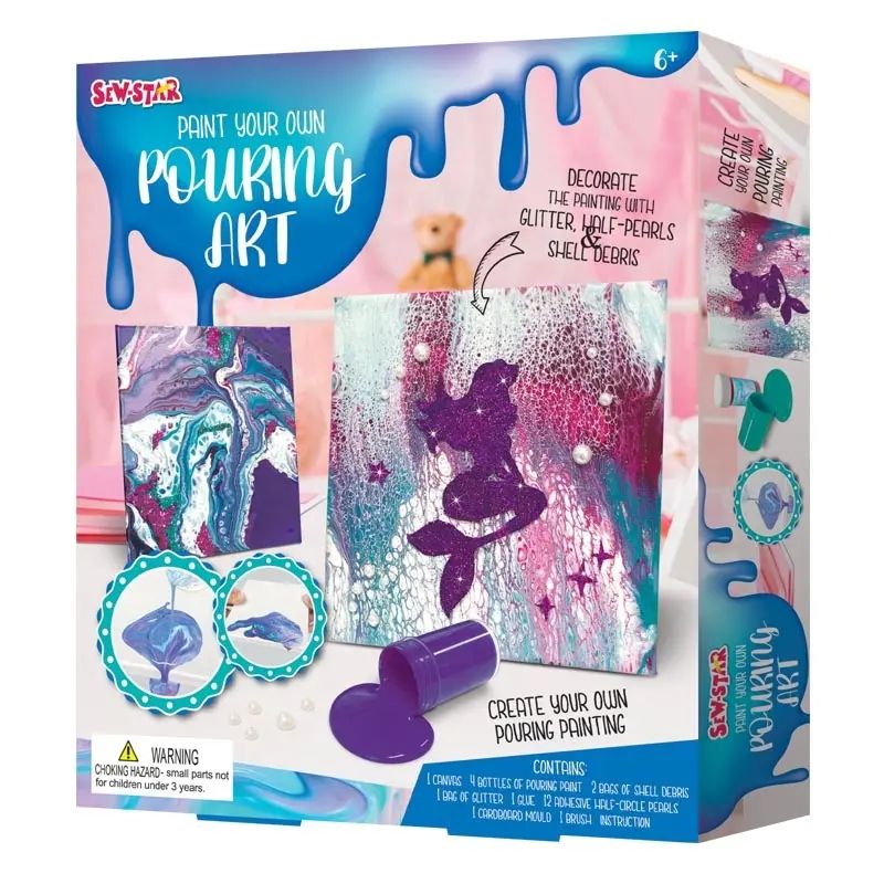 Sew Star Paint Your Own Pouring Art Kit - Experience the Magic of Fluid Painting - Madina Gift