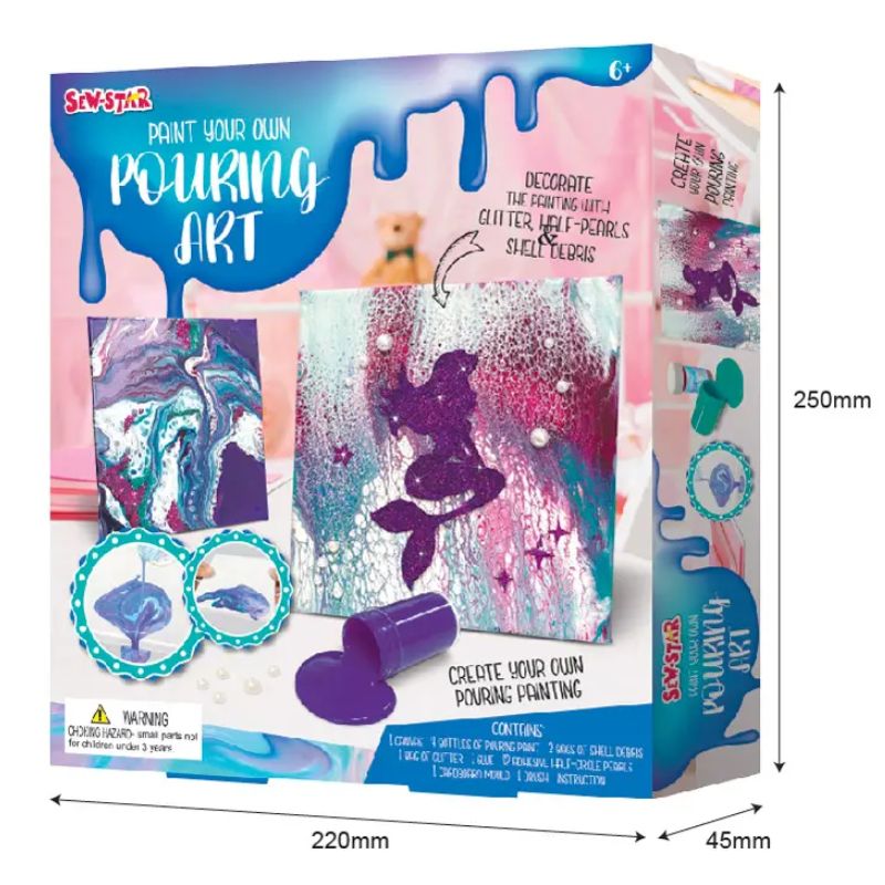 Sew Star Paint Your Own Pouring Art Kit - Experience the Magic of Fluid Painting - Madina Gift