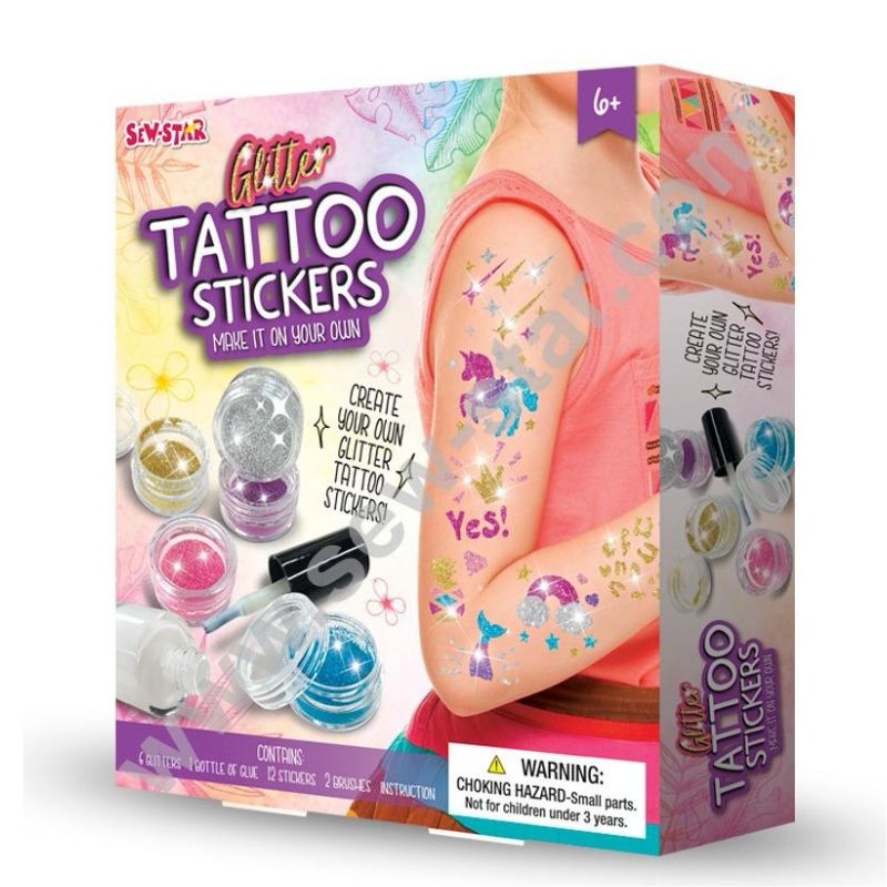Sew Star Glitter Tattoo Stickers - Sparkle, Shine & Stand Out - Madina Gift