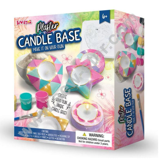 Sew Star Plaster Candle Base Kit - Craft Your Own Unique Candle Holders Madina Gift