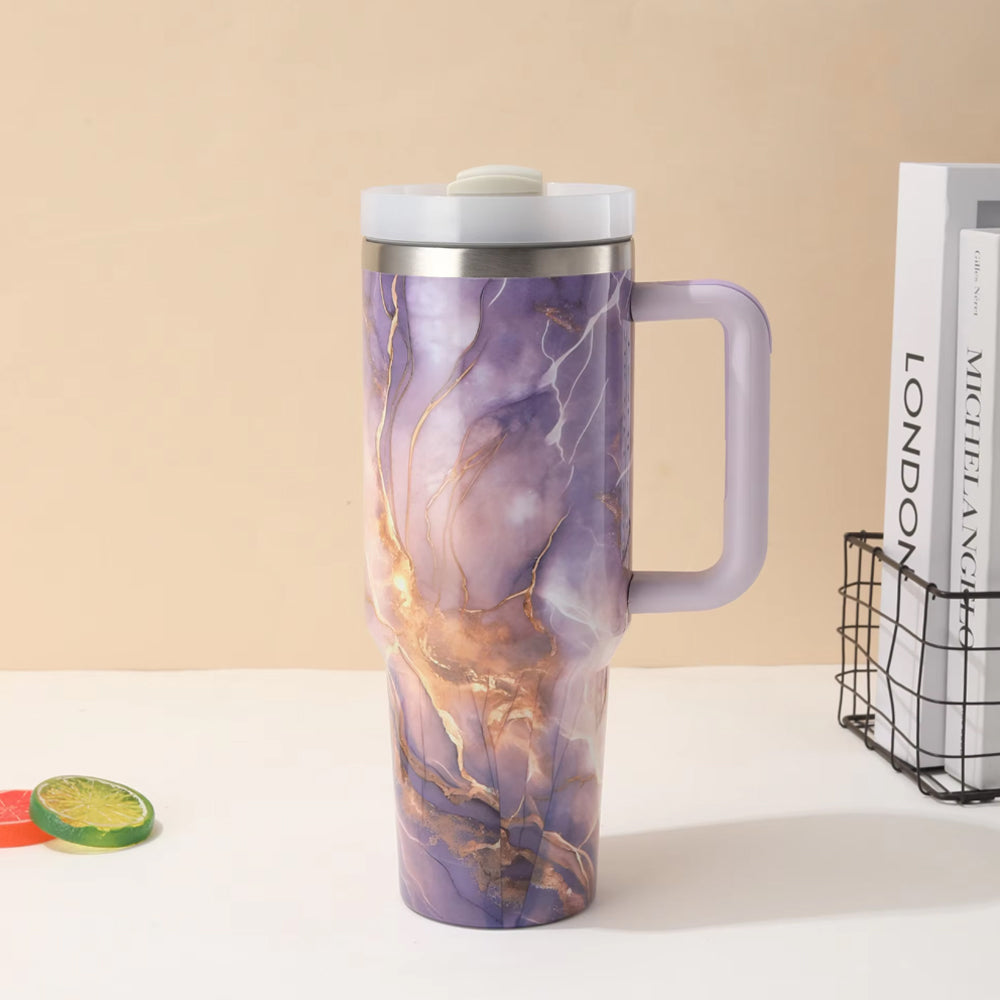 Stanley Vibrant Marble Texture Vacuum Double Wall Thermal Travel Tumbler 40oz Madina Gift