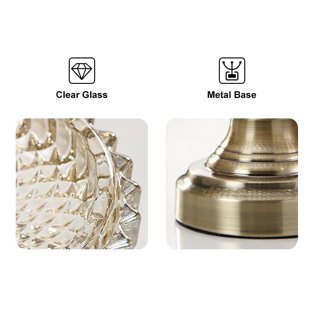 Vintage Luxury Brass Crystal Glass Ashtray - Madina Gift