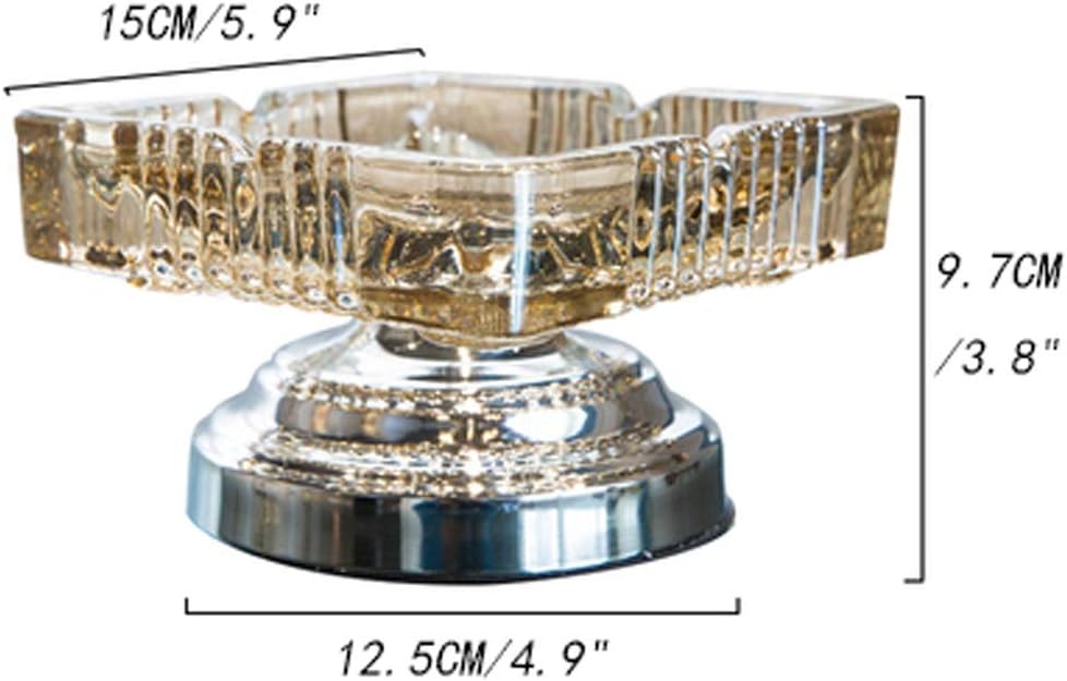 Vintage Luxury Brass Crystal Glass Ashtray Square - Madina Gift