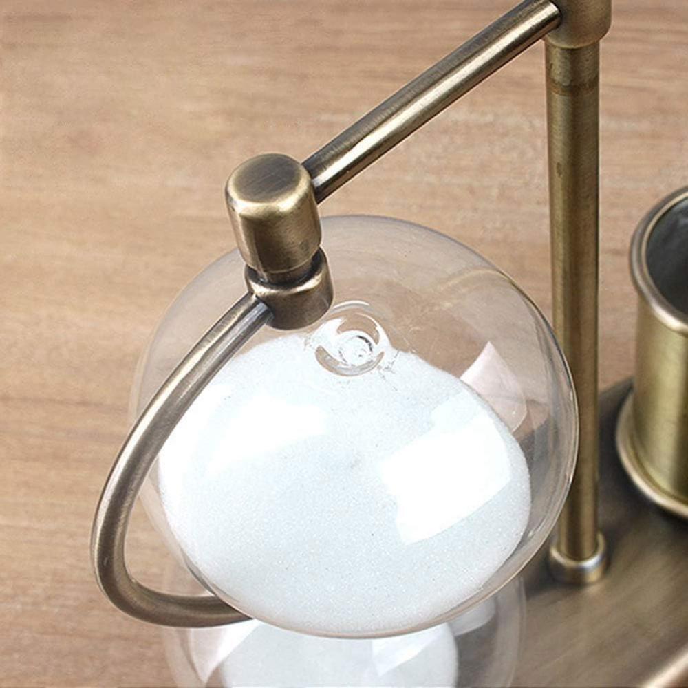 Vintage Tabletop Hourglass Timer With Pen Holder - Madina Gift