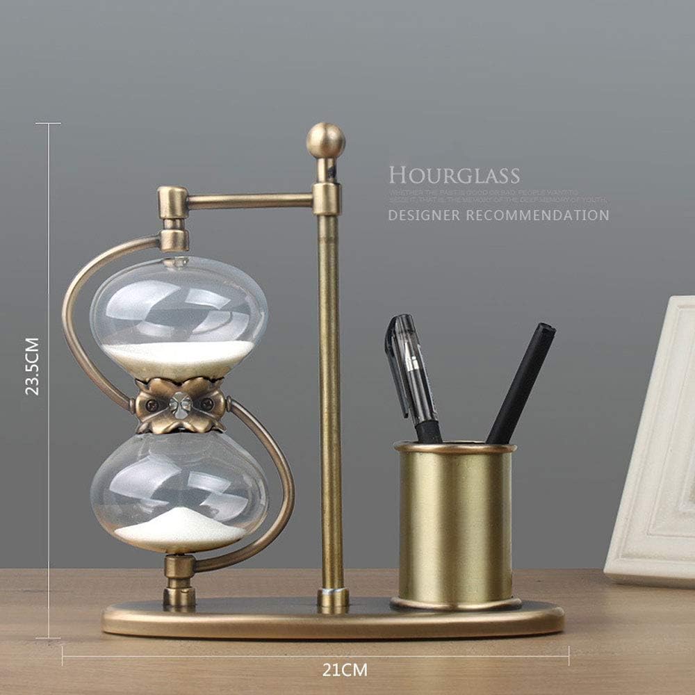 Vintage Tabletop Hourglass Timer With Pen Holder - Madina Gift