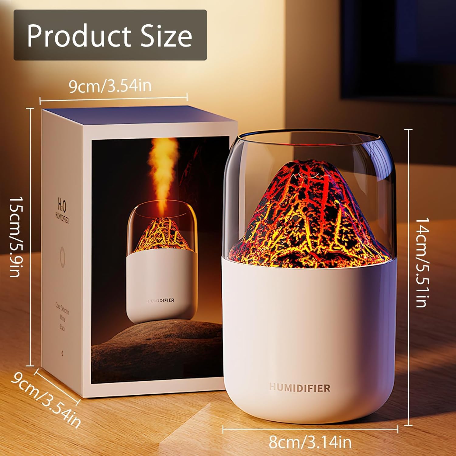 Volcano Air Humidifier with Night Light - Madina Gift