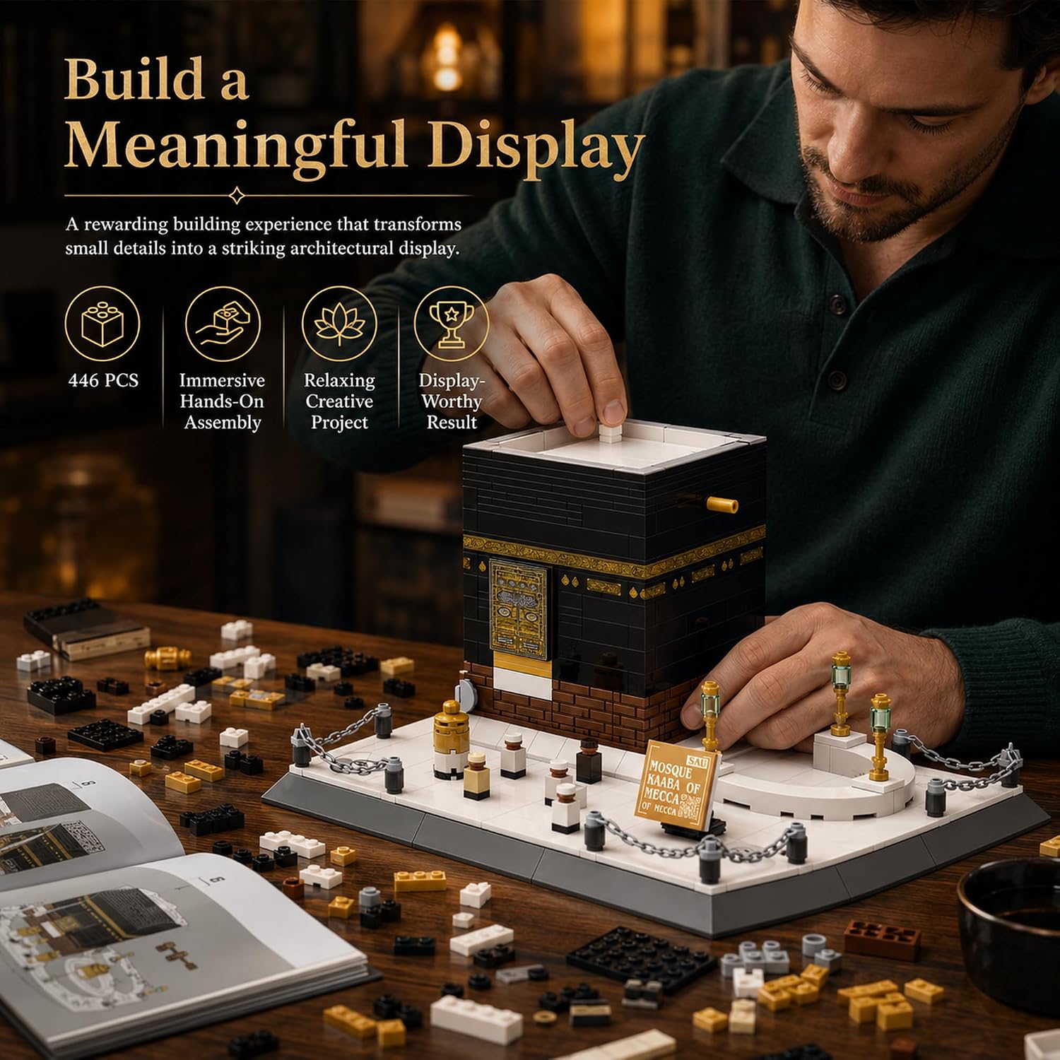 WANGE 4226 Mecca Kaaba Architectural Building Blocks 446 Pieces Set Online in Pakistan Madina Gift Masjid Al Haram