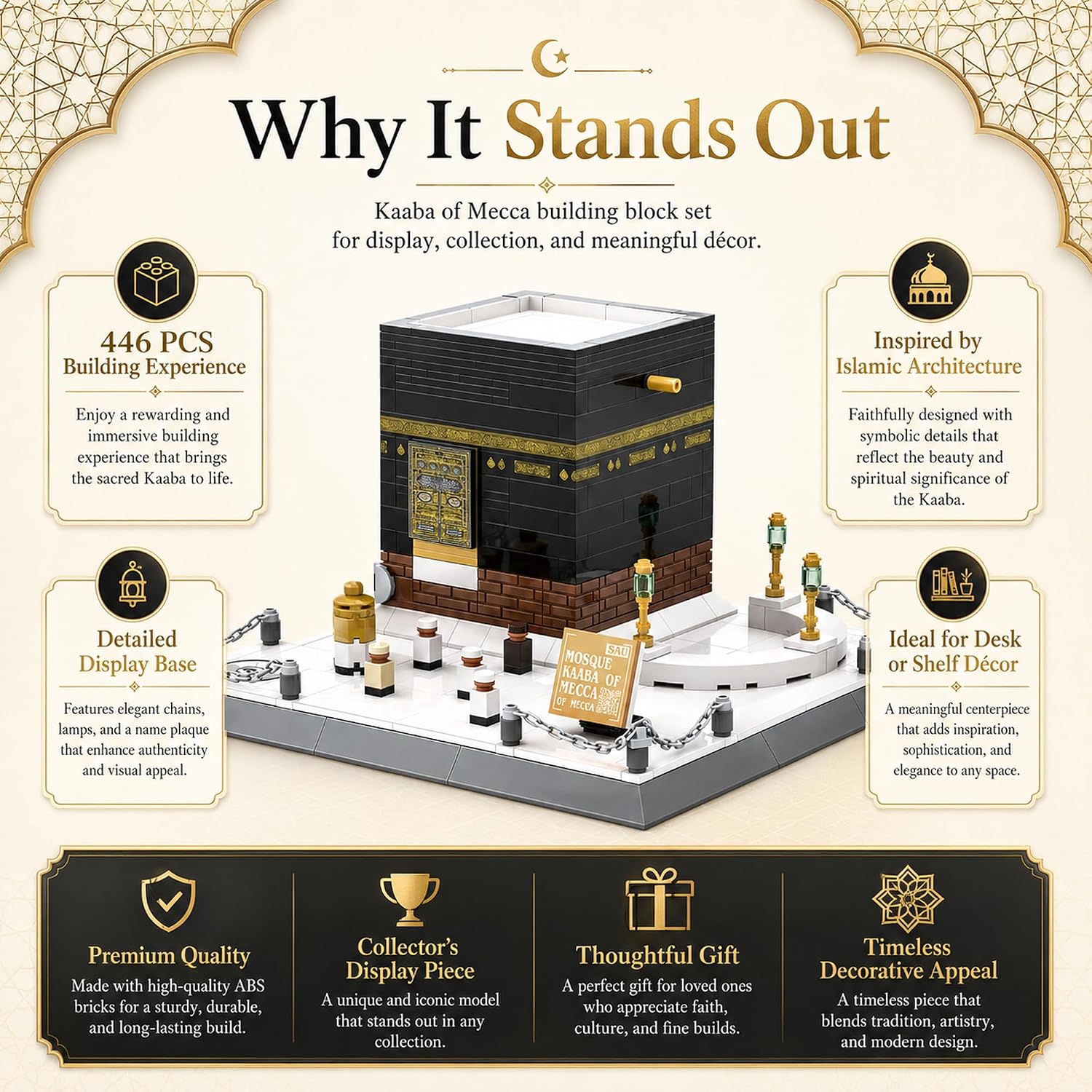 WANGE 4226 Mecca Kaaba Architectural Building Blocks 446 Pieces Set Online in Pakistan Madina Gift Masjid Al Haram