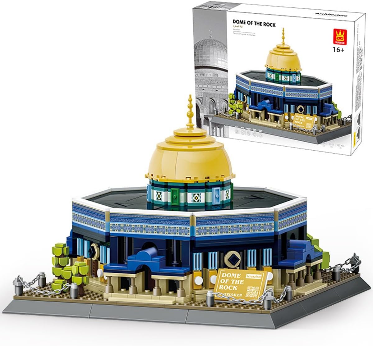 WANGE 5243 Dome of The Rock Architectural Building Block Set 983 Pieces Set Online in Pakistan Madina Gift