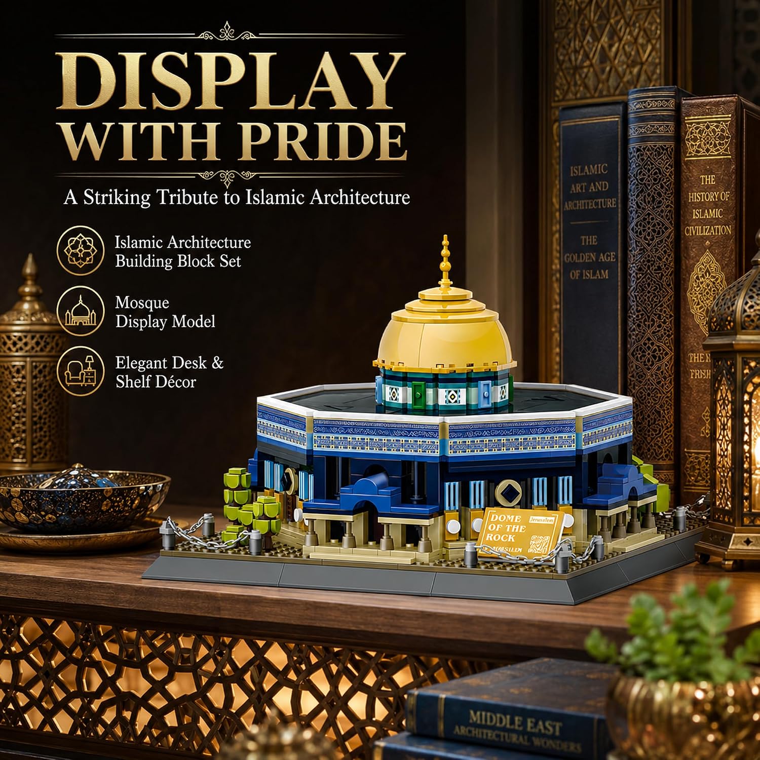 WANGE 5243 Dome of The Rock Architectural Building Block Set 983 Pieces Set Online in Pakistan Madina Gift