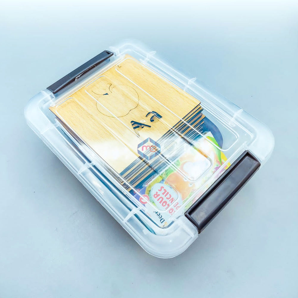 A to Z Learning Wooden Stencils Box with Colors - Madina Gift